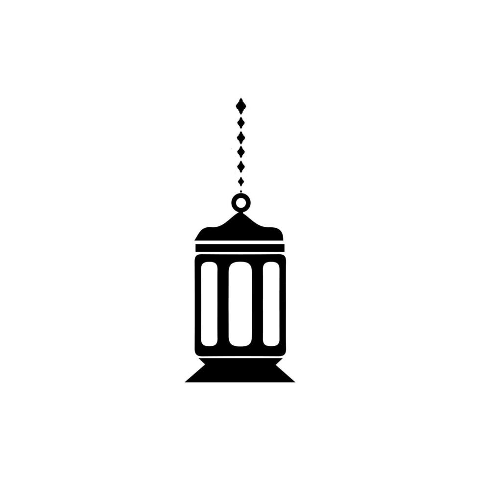 Islamic Lanterns Illustration Design, Islamic Silhouette Decoration Template Vector. Ornament Islamic Ramadan Lantern Symbol. Flat arabic icon black and white, outline vector