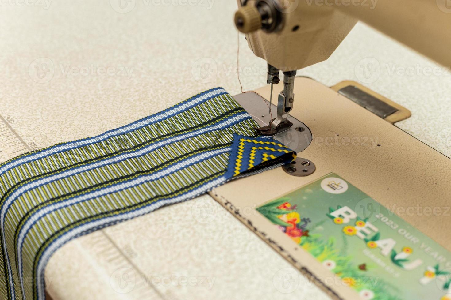 sewing machine with a cloth photo