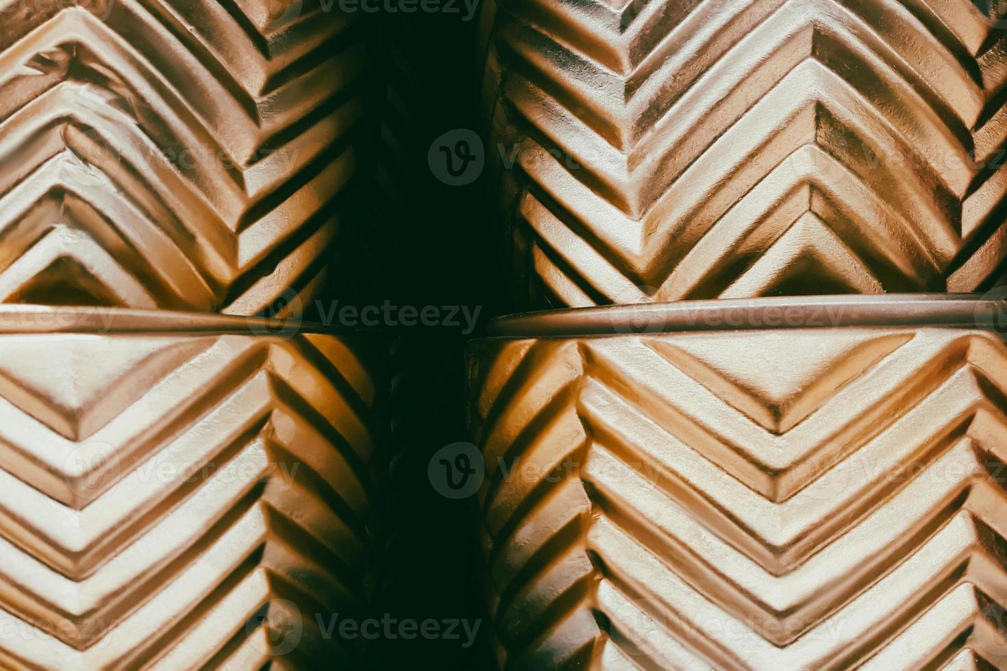 Sale of flower pots in store. Stack of ceramic planters for home plant. photo