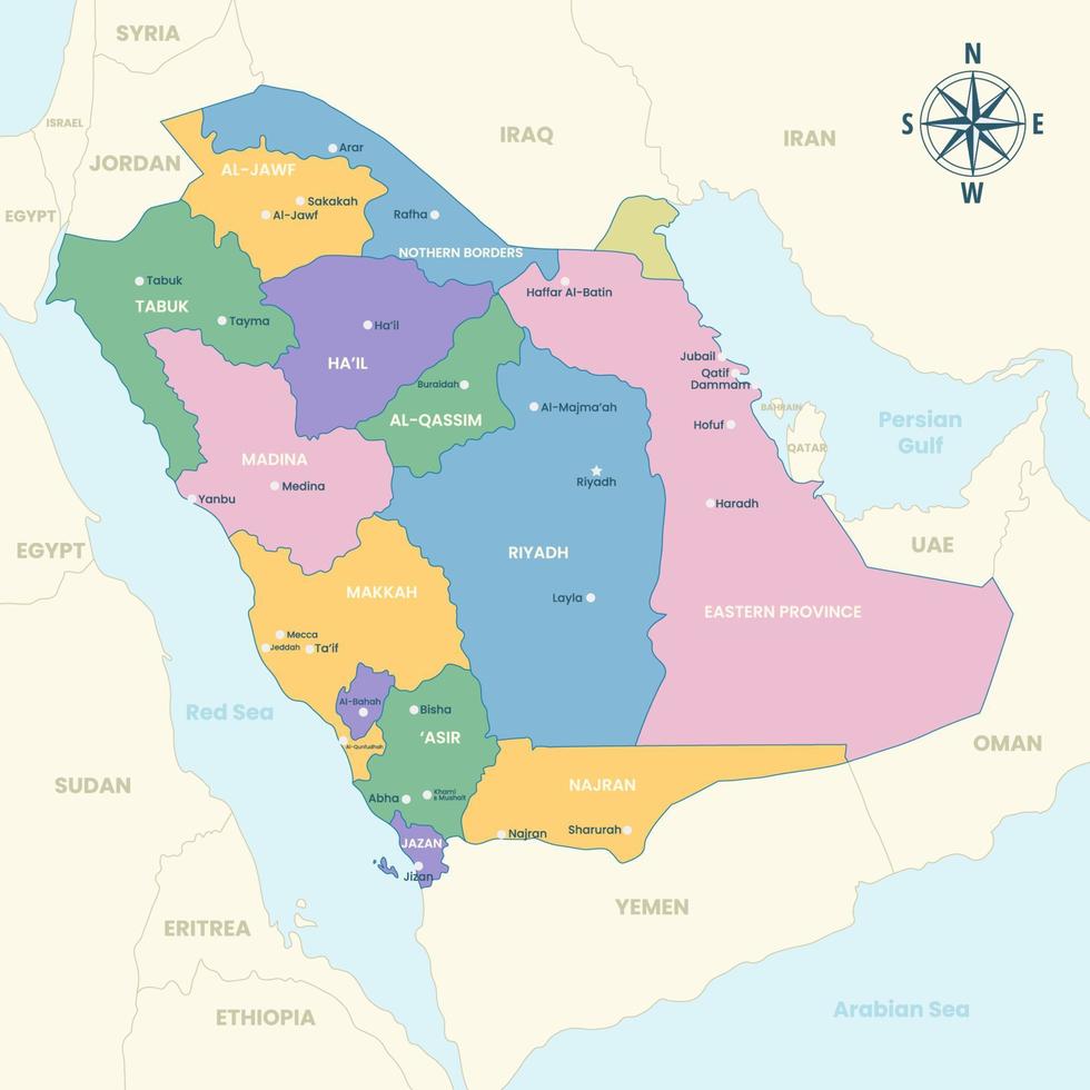 país mapa de saudi arabia vector