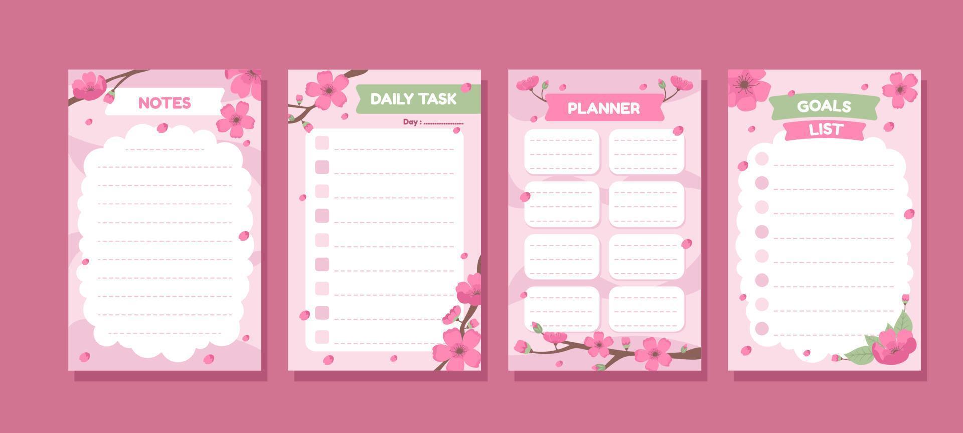 Beauty Peach Blossom Journal Template vector