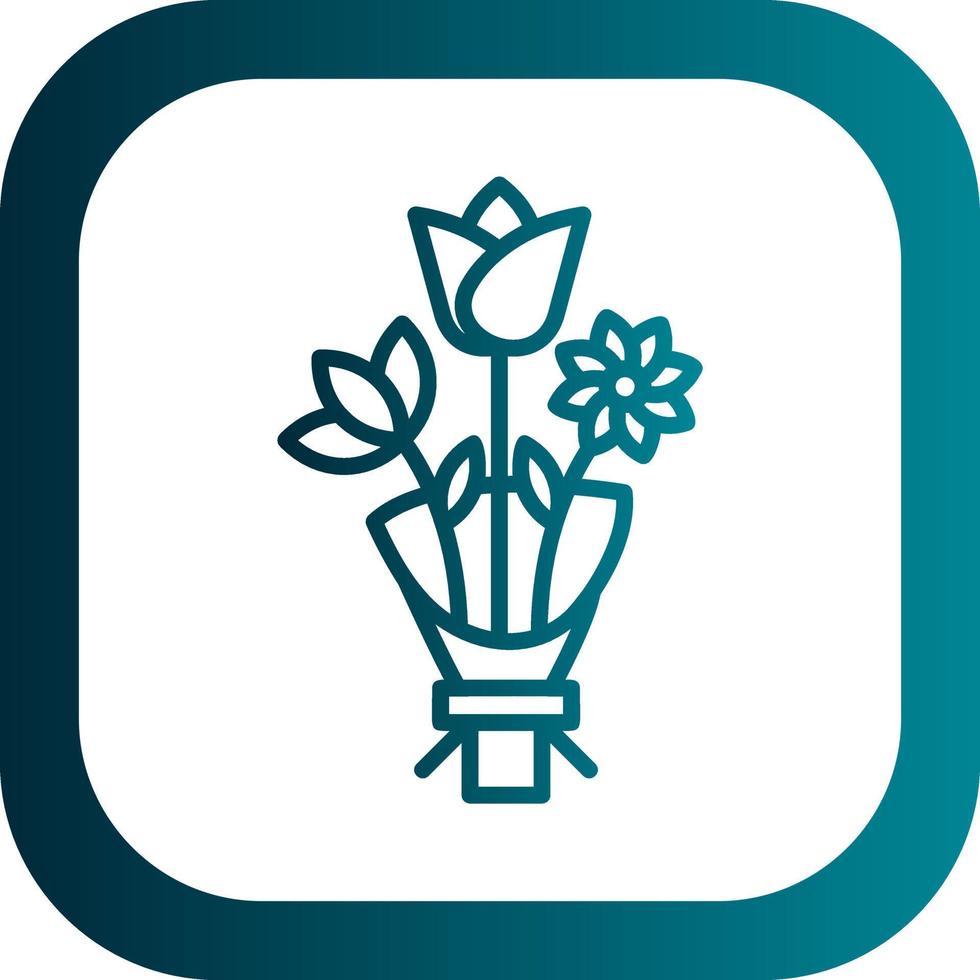 Flower Bouquet Vector Icon Design