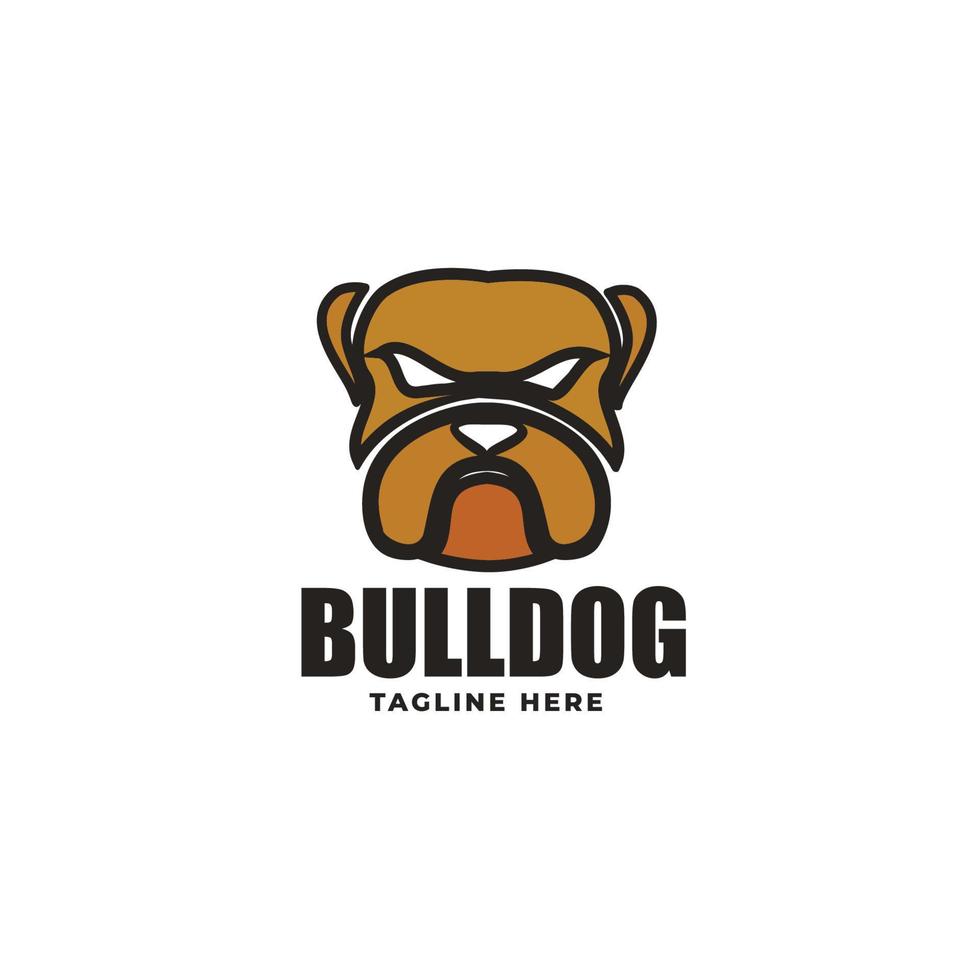 buldog cabeza logos vector