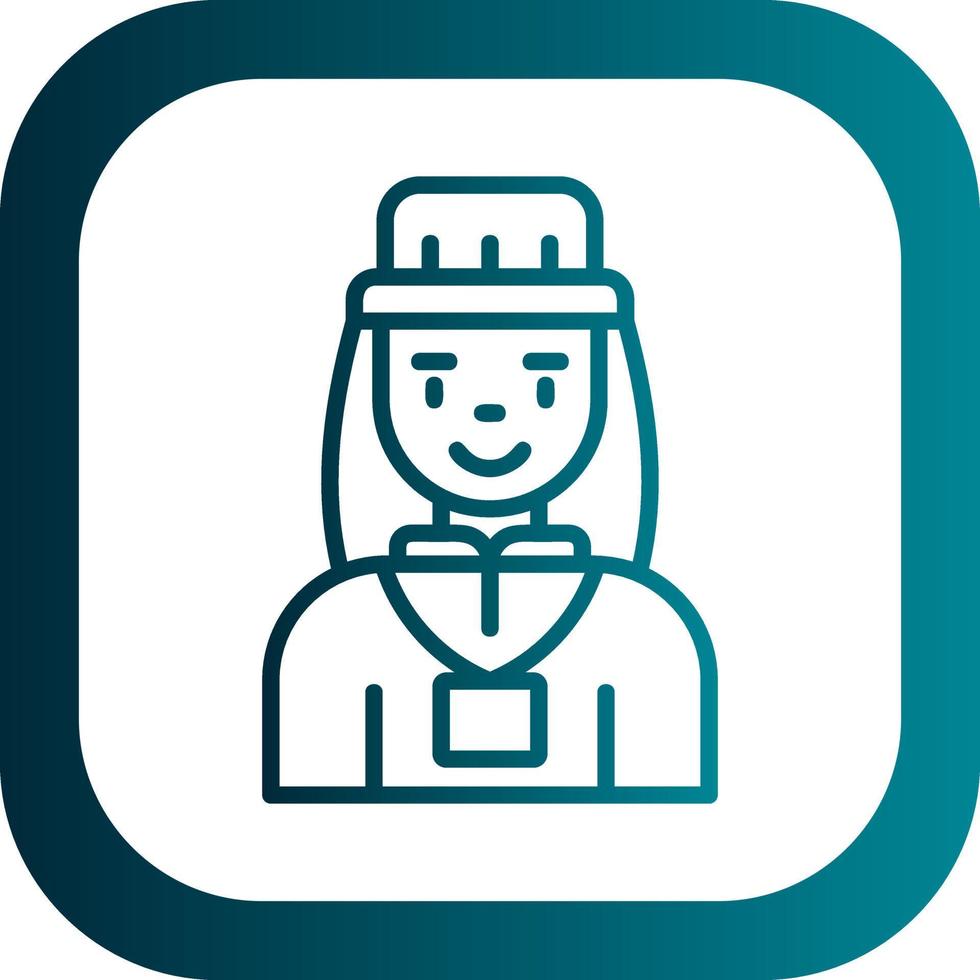 Tour Guide Woman Vector Icon Design