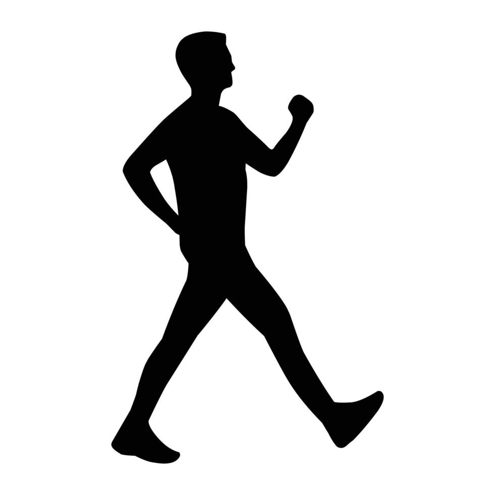 calm run boys silhouette vector