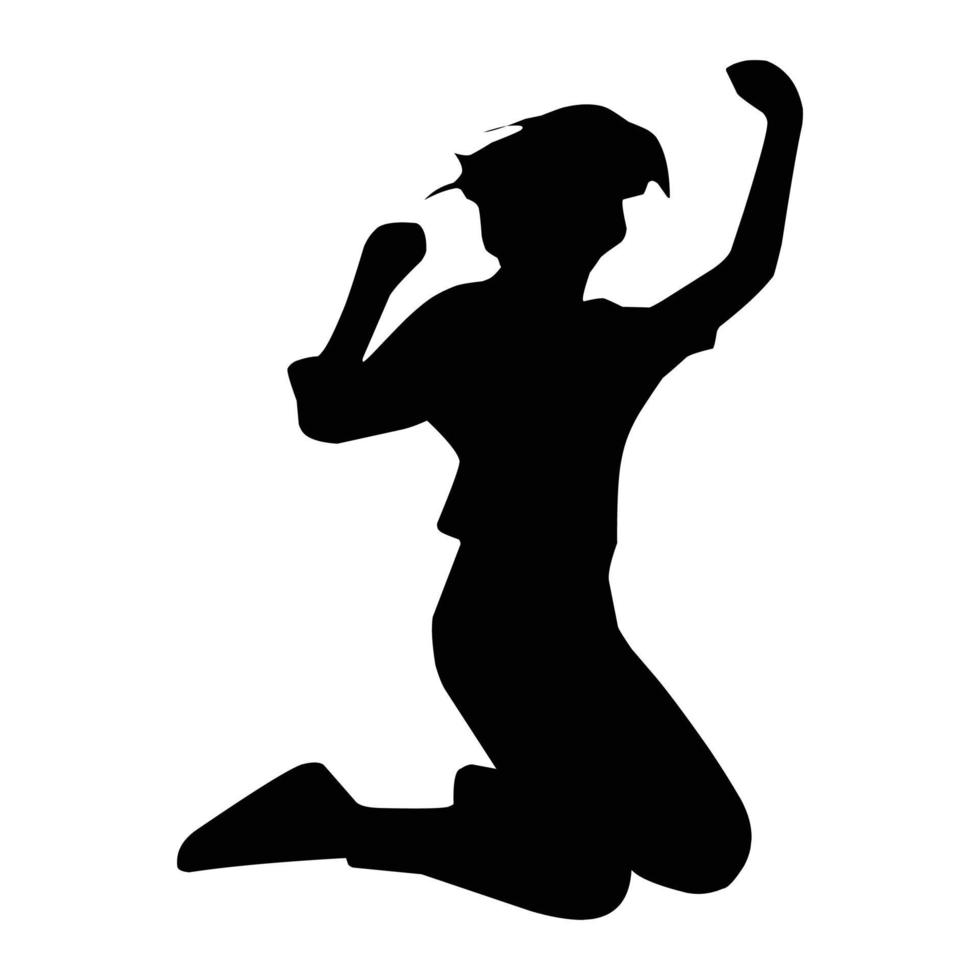she is fun for the jump silhouette vector