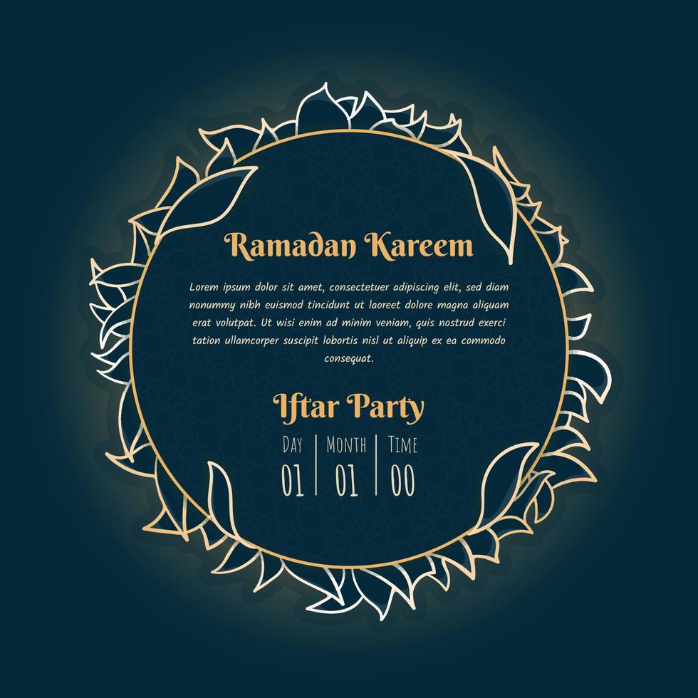 Ramadan kareem or eid mubarak background template in line art design vector