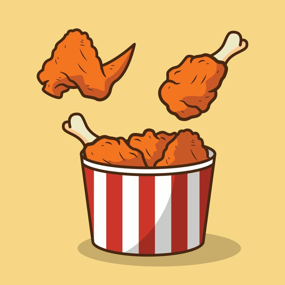 el ilustración de frito pollo vector