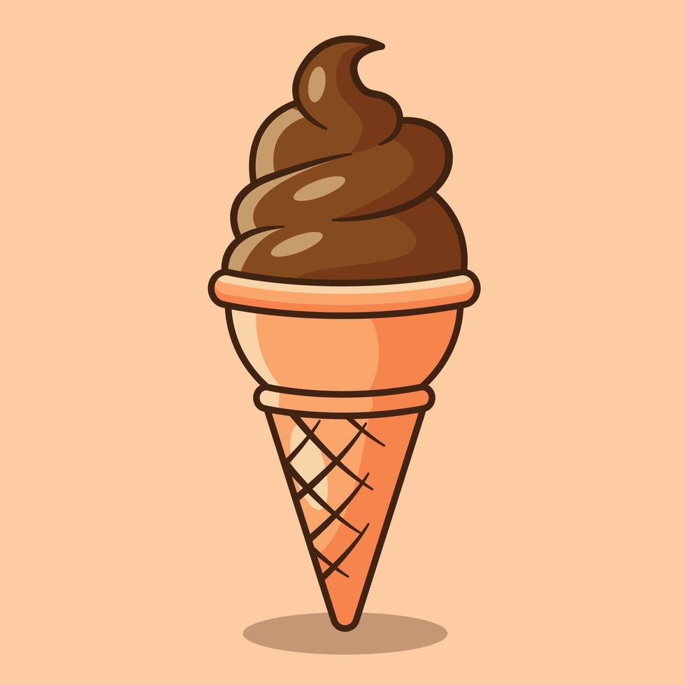 helado de chocolate vector