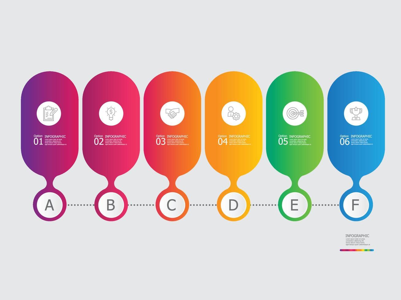 horizontal steps timeline infographic element report background vector