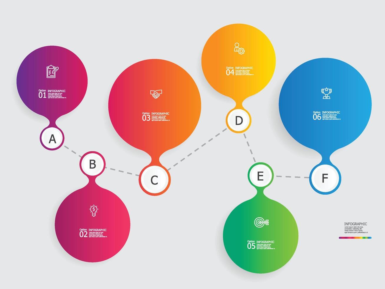 horizontal steps timeline infographic element report background vector