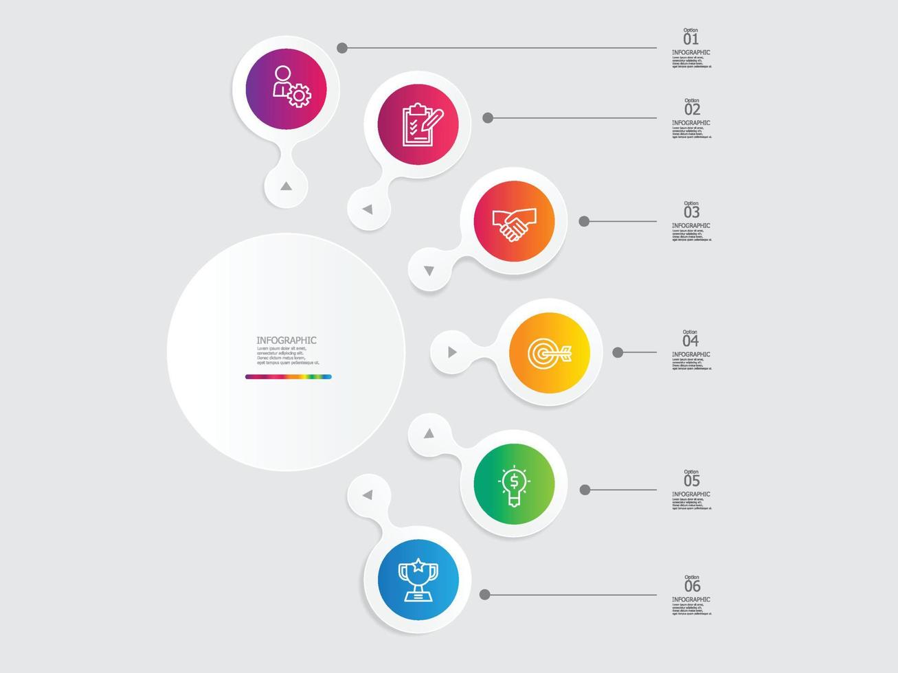 circle round steps timeline infographic element report background vector