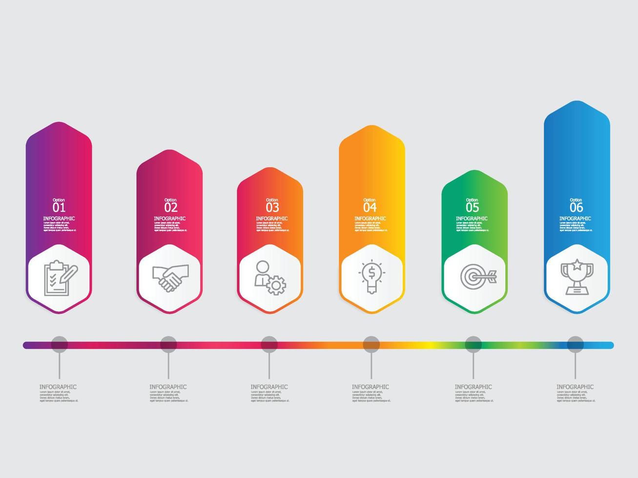 horizontal steps timeline infographic element vector