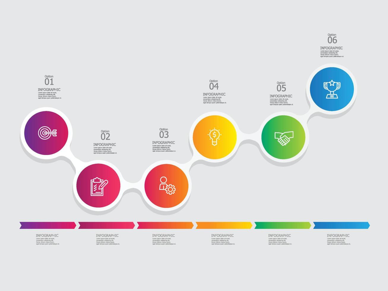 horizontal steps timeline infographic element report vector