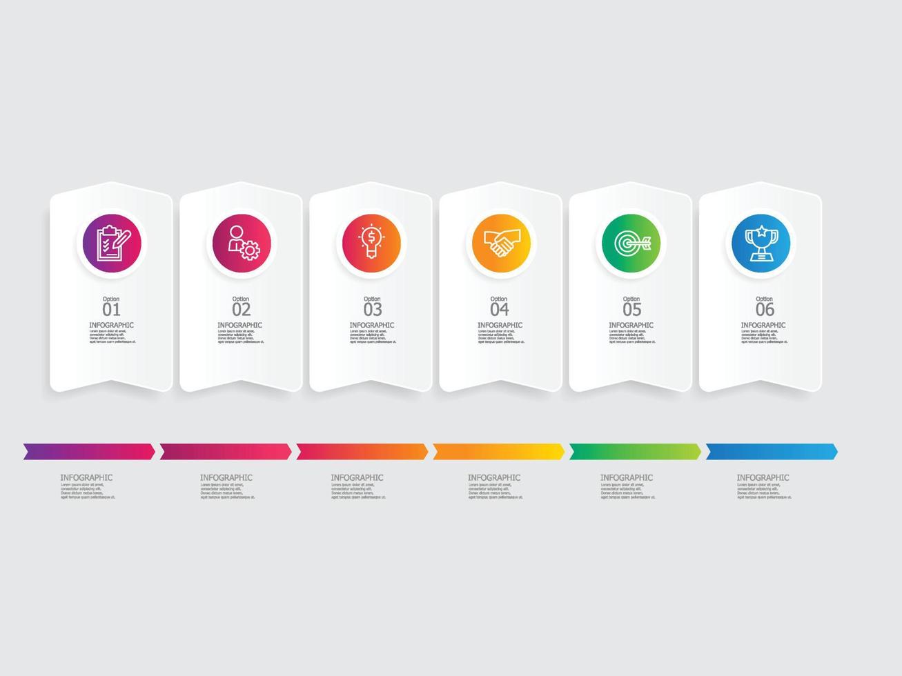 horizontal steps timeline infographic element report background vector