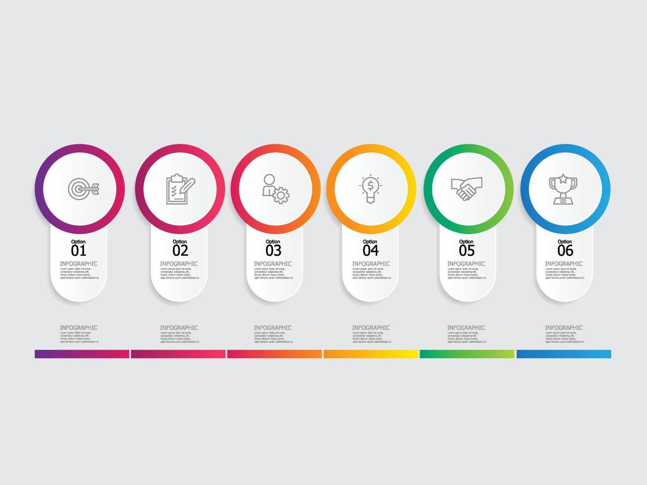 horizontal steps timeline infographic element vector