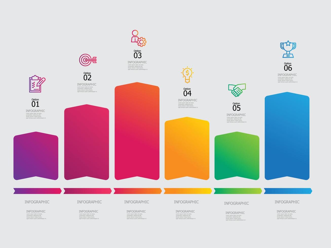 horizontal pasos cronograma infografía elemento vector