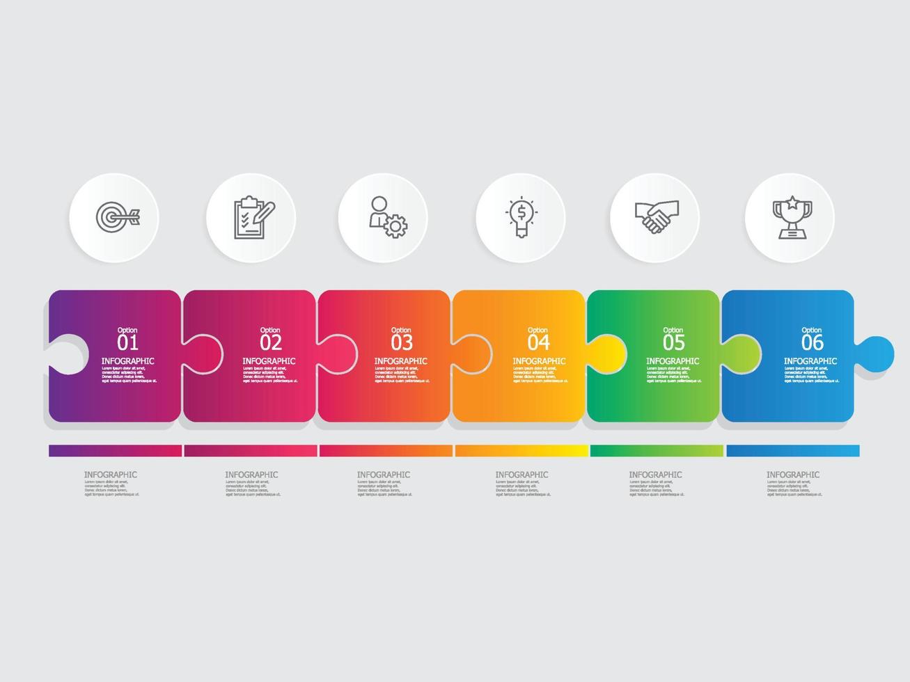 horizontal pasos cronograma infografía elemento vector