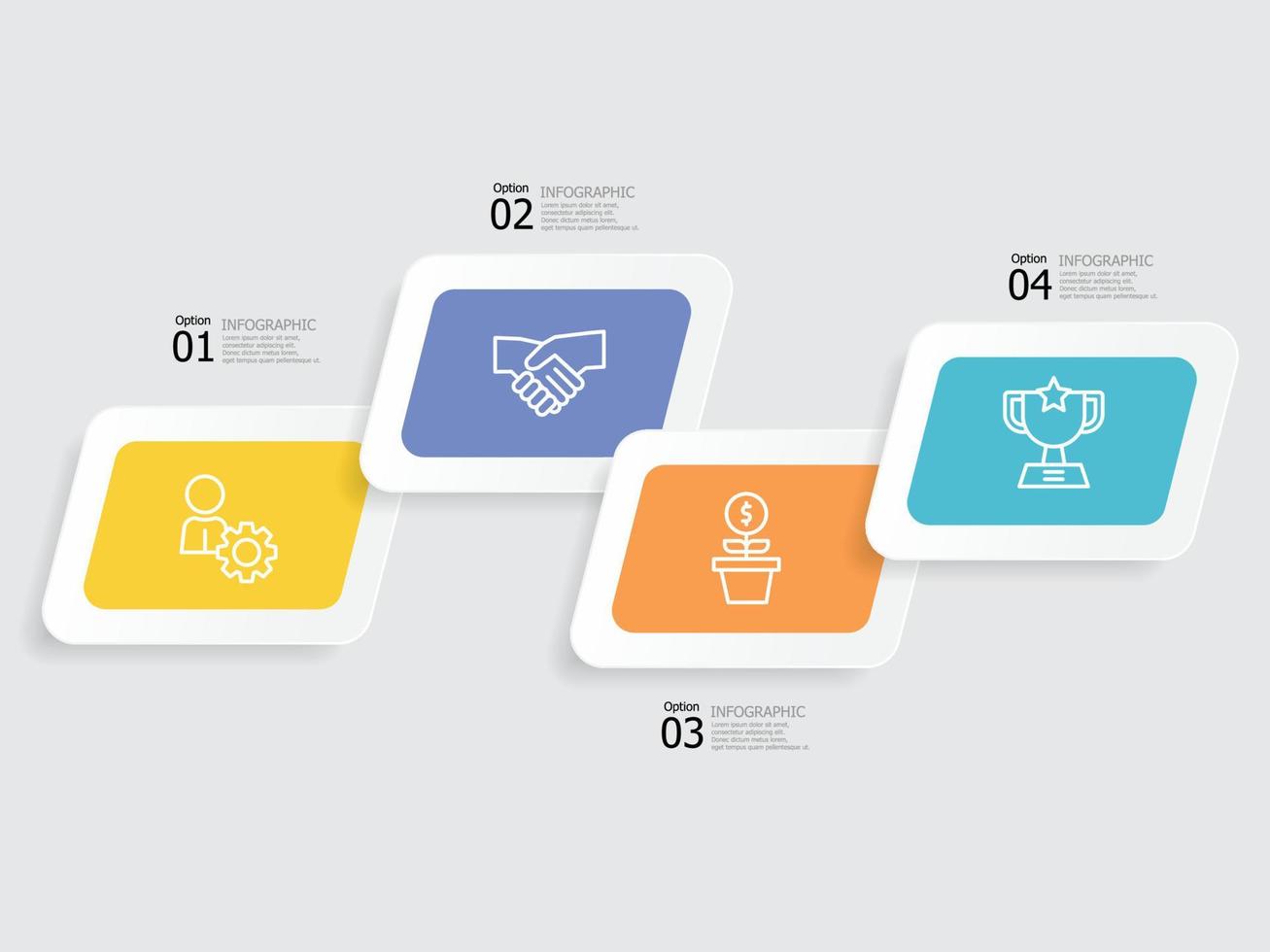 horizontal steps timeline infographic element vector