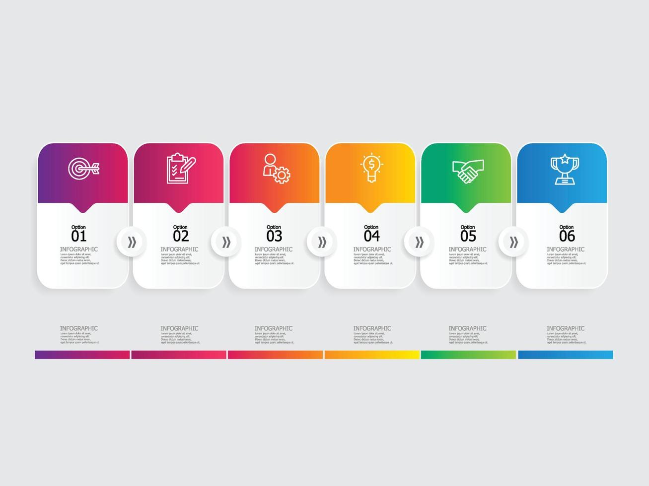 horizontal pasos cronograma infografía elemento vector