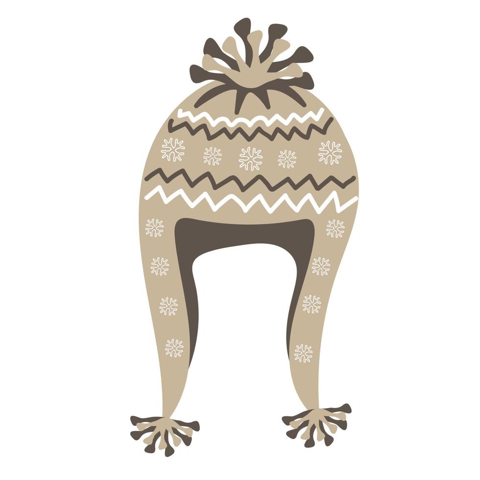 Winter knitted hat. Traditional winter warm clothes vector