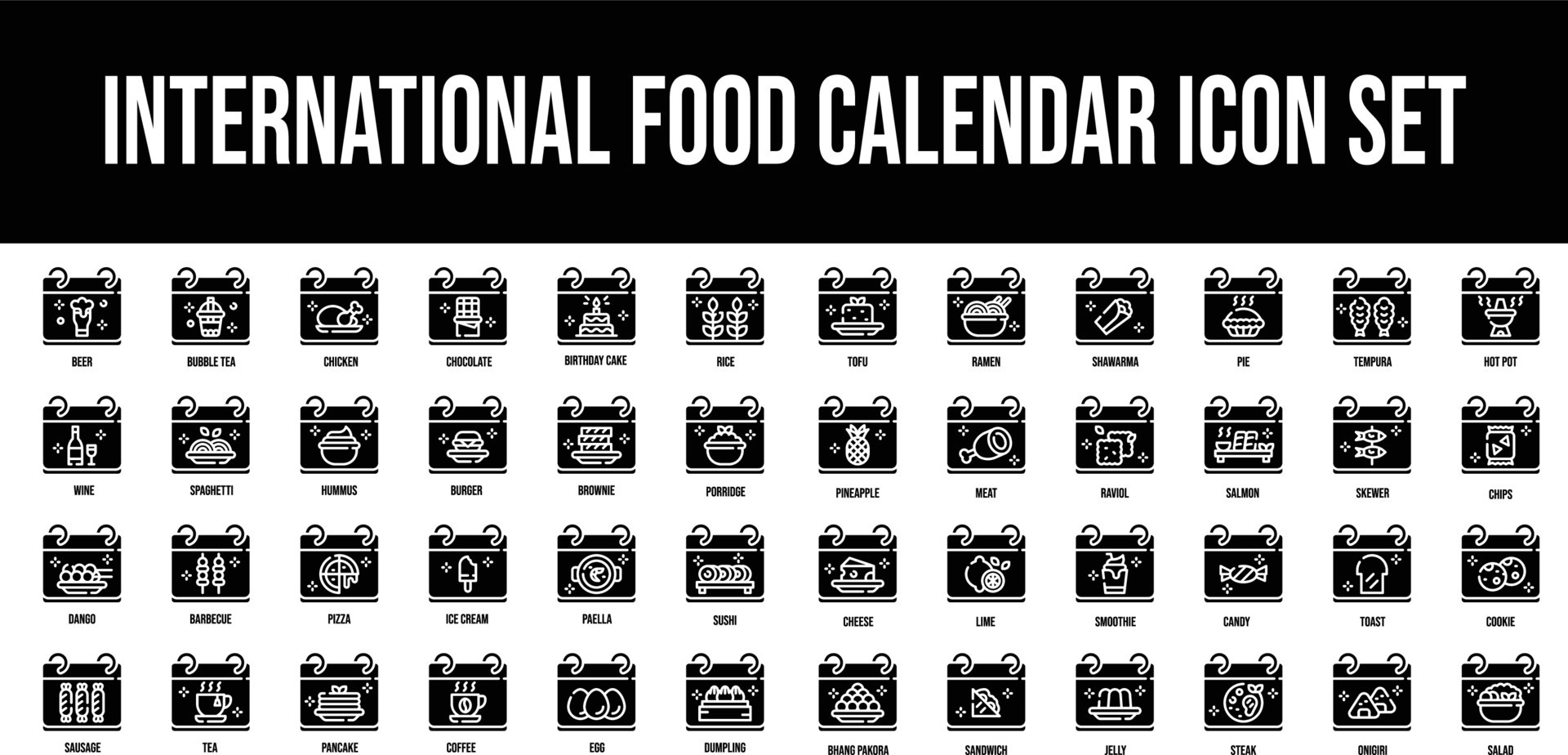 Internation Food Calendar Stroke Outline Icons Set 21178017 Vector Art internation-food-calendar-stroke-outline-icons-set-21178017-vector-art