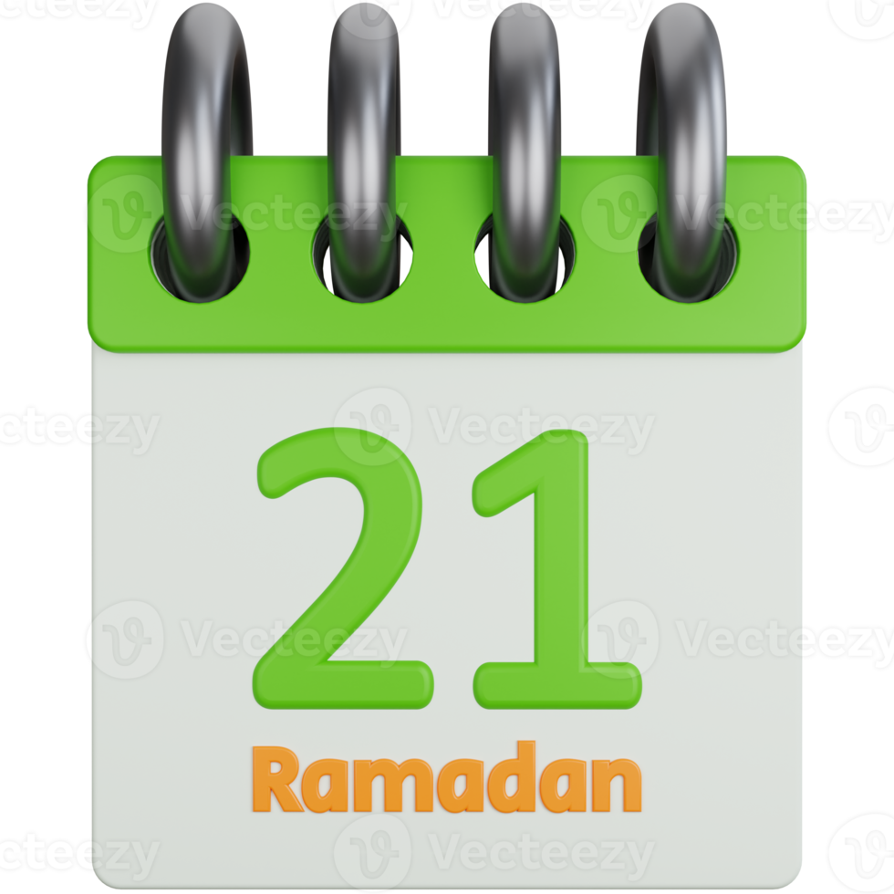 3D Icon Illustration Calendar Twenty one Ramadan png