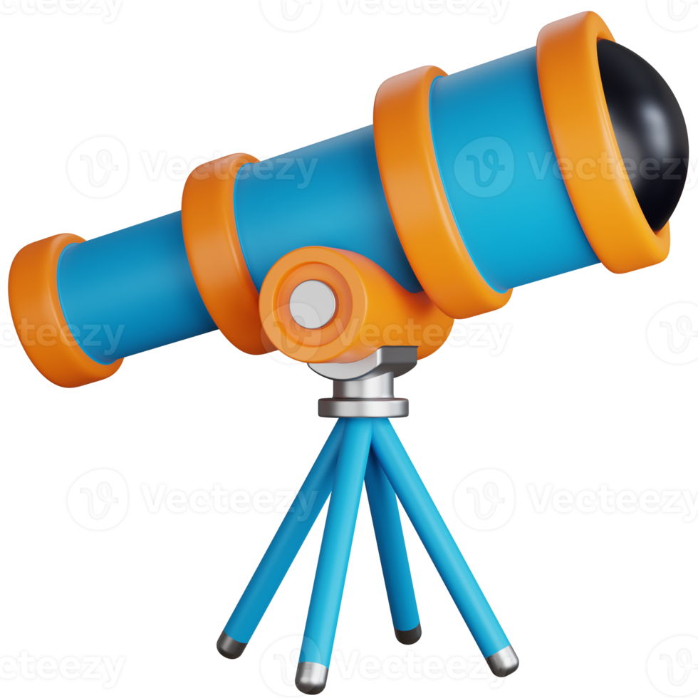 3d icoon illustratie ster telescoop png