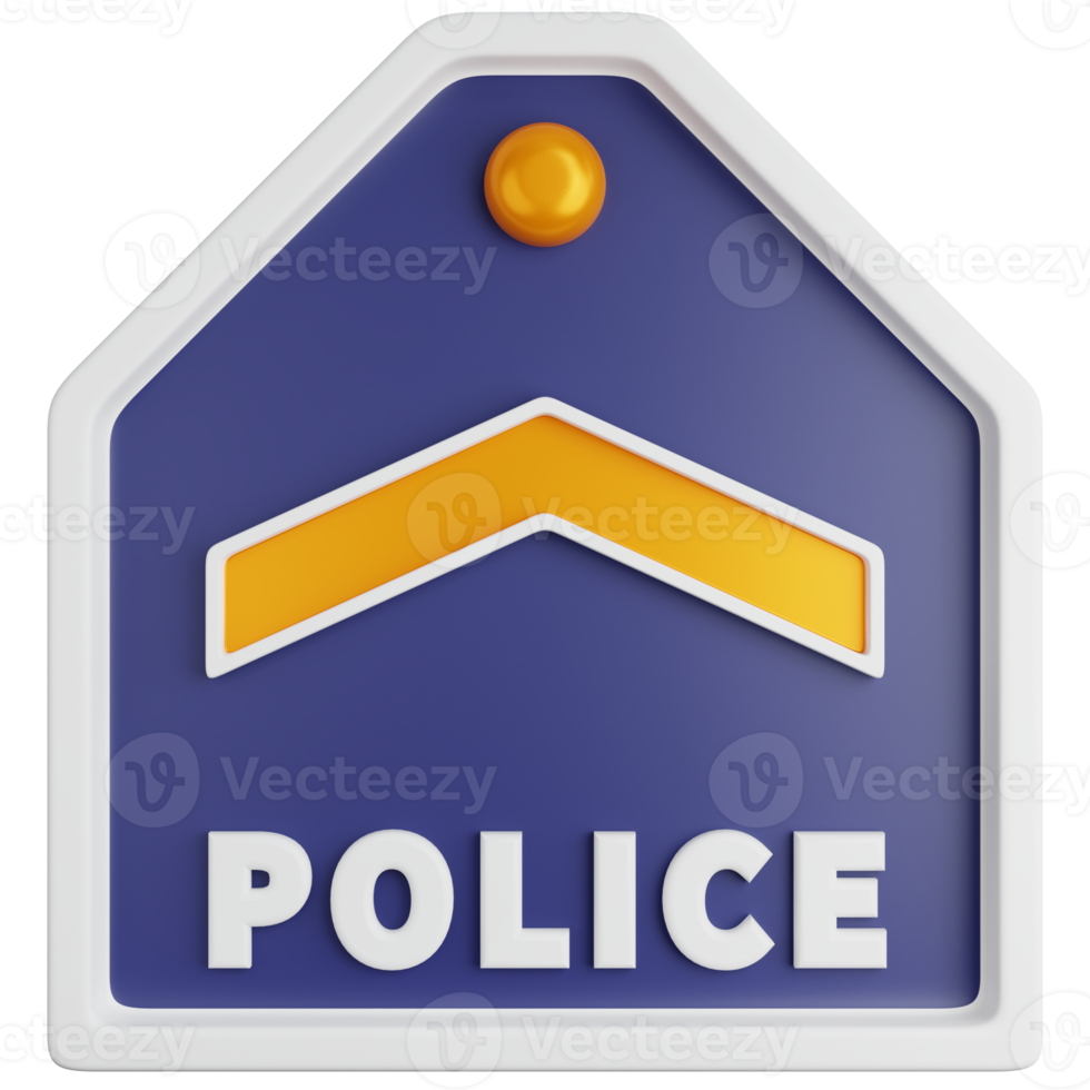 3d icoon illustratie een blok Politie rang png