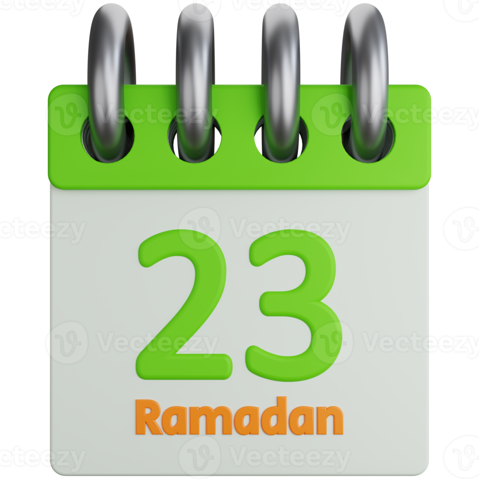 3D Icon Illustration Calendar on the 23nd of Ramadan png