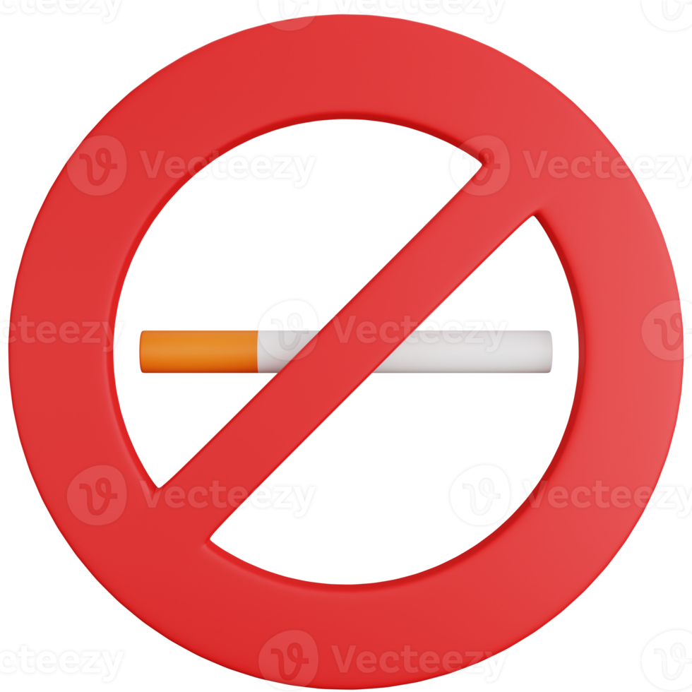 3d icoon illustratie roken verbod teken png