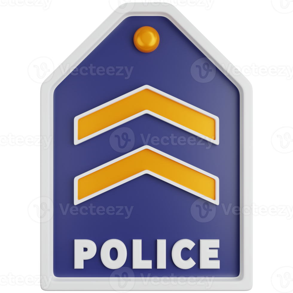 3D Icon Illustration Two Block Police Rank png