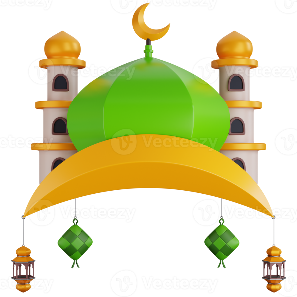 3D Illustration Ramadan Mosque decoration png