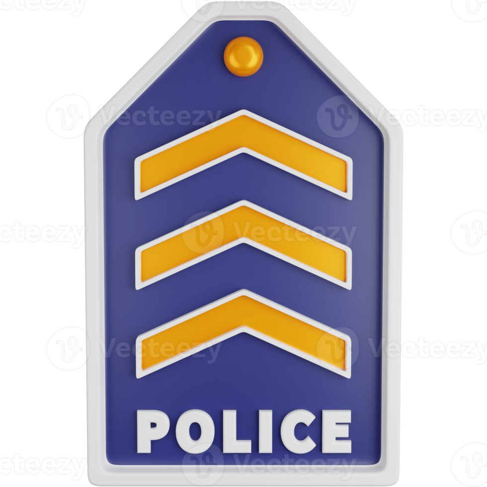 3D Icon Illustration Three Block Police Rank png