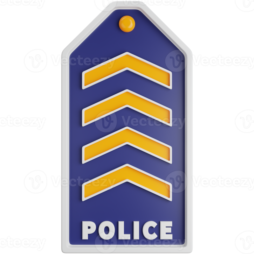 3D Icon Illustration Four Block Police Rank png