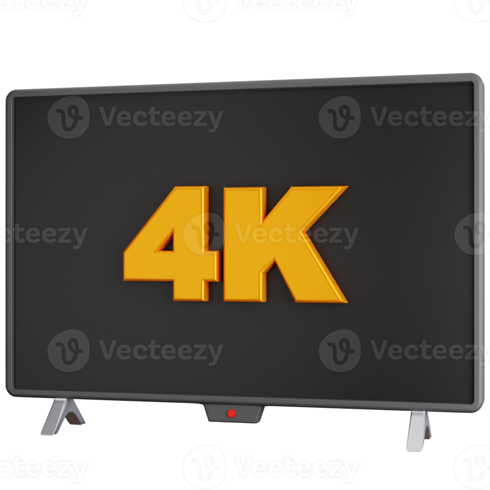 3D Icon Illustration Television With 4K Resolution png