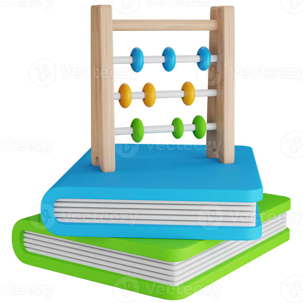 3D Icon Illustration Two Books With Abacus png