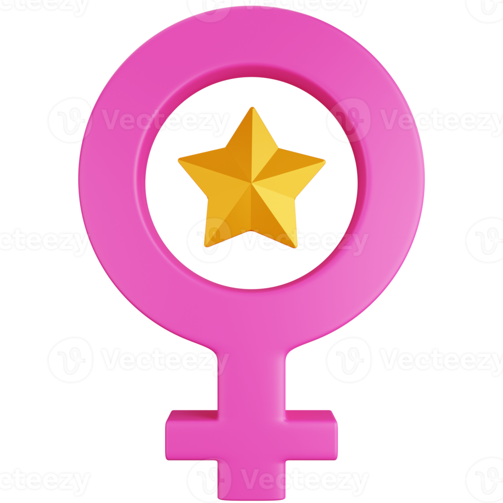 3D Icon Illustration Female Star Symbol png