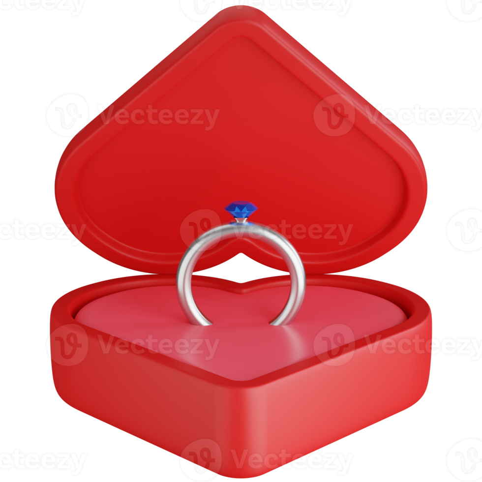 Free 3D Icon Illustration Heart Shaped Ring Box 21178900 PNG with