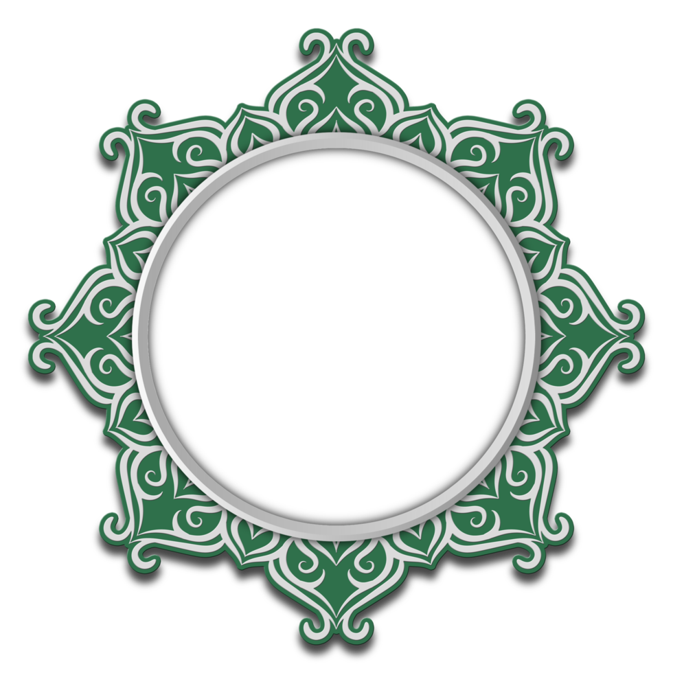 blanco y verde realista mandala ornamento png