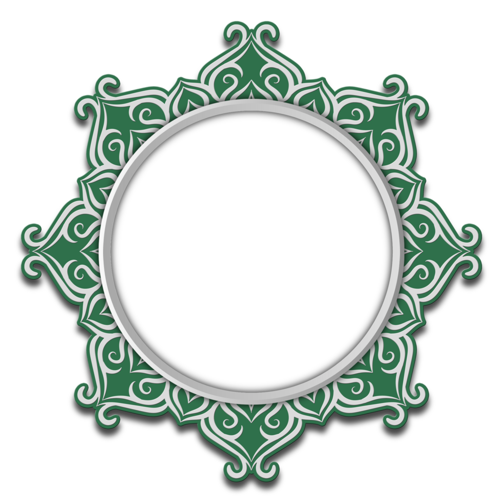 white and green realistic mandala ornament png