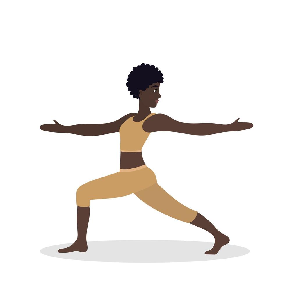 Woman exercising yoga. Vector illustration in flat cartoon style, concept illustration for healthy lifestyle, sport, exercising.