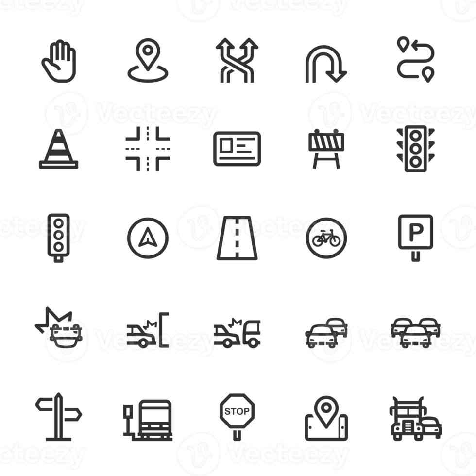 Icon set - traffic icon outline stroke png
