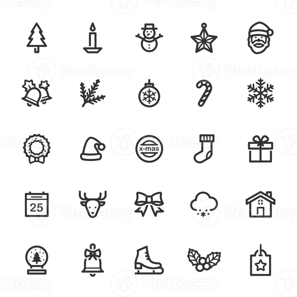 Icon set - Christmas and party line icon png