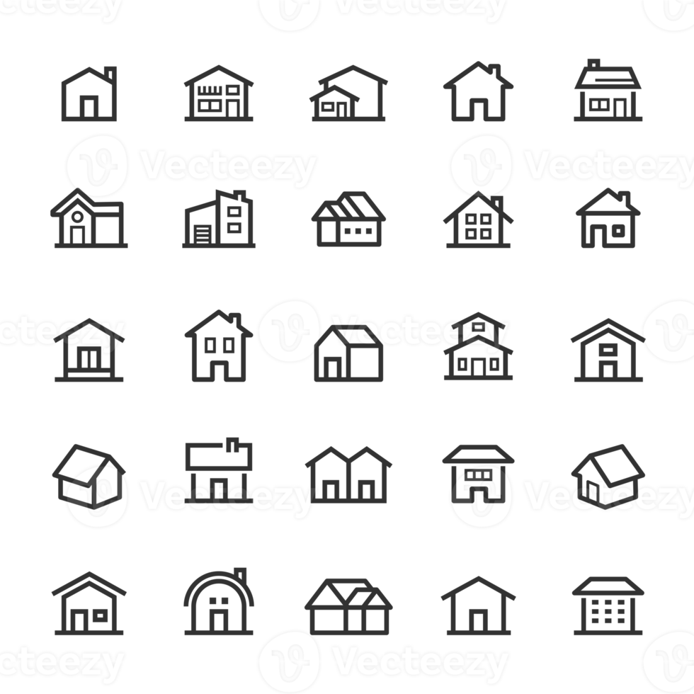 Icon set - Home and resident line icon png