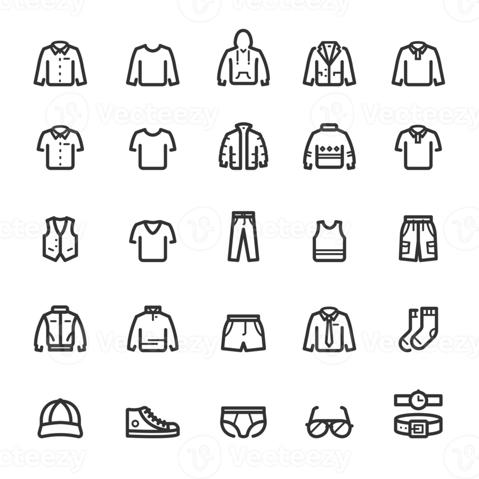 Icon set - Clothing Man line icon png