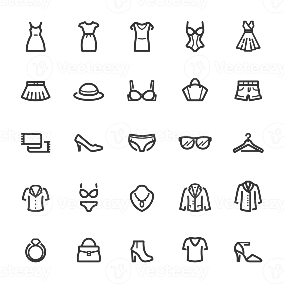 Icon set - Clothing Woman line icon png