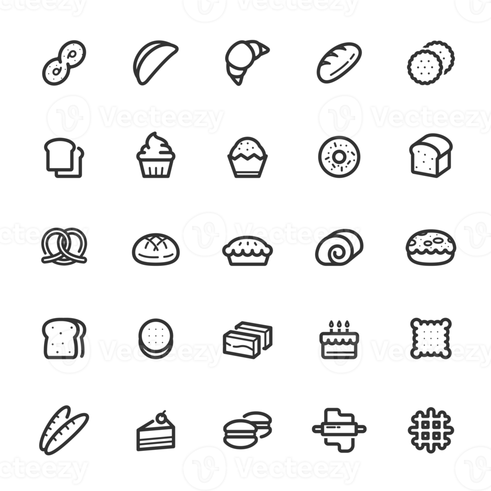 Icon set - bakery and bread line icon png