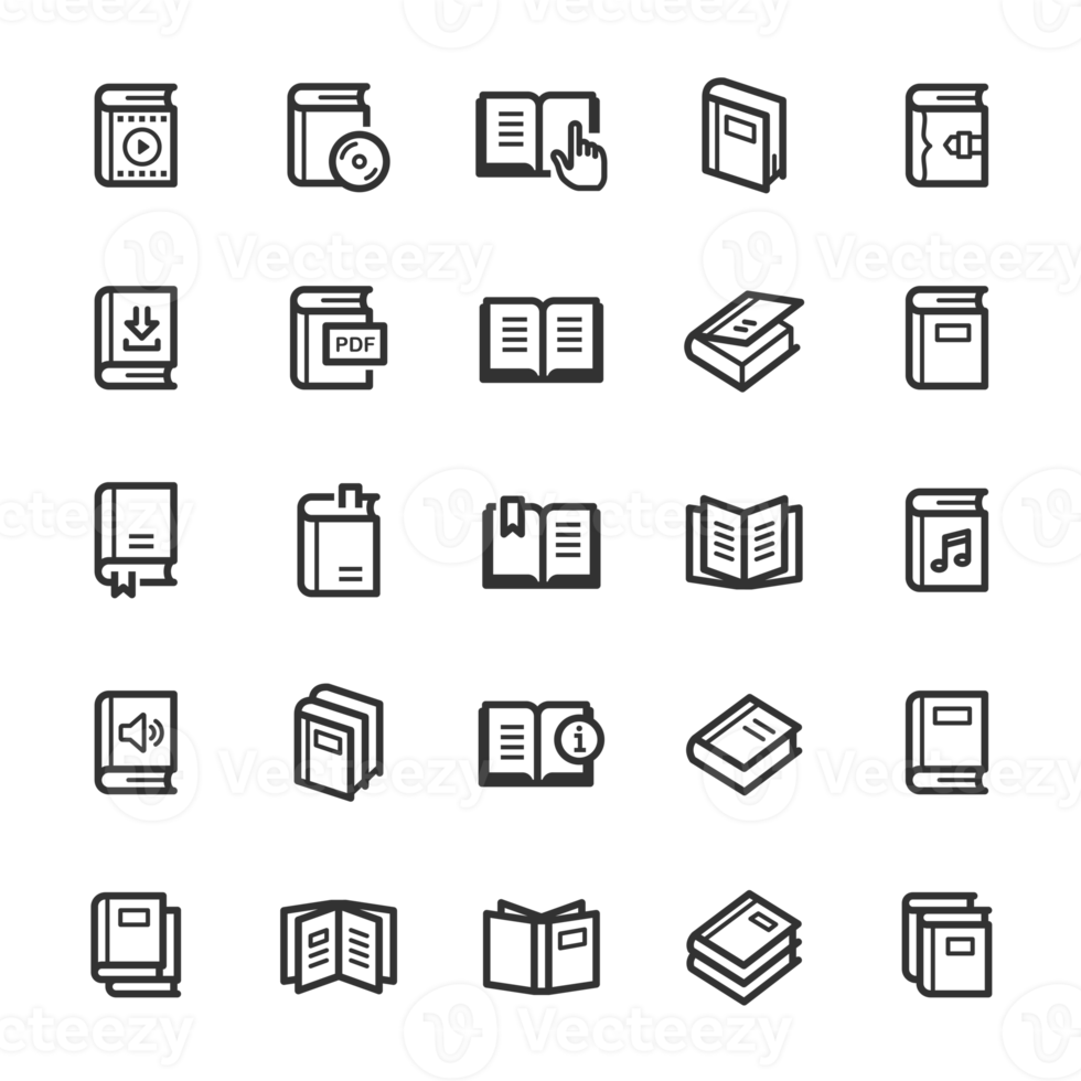 Icon set - book outline stroke png