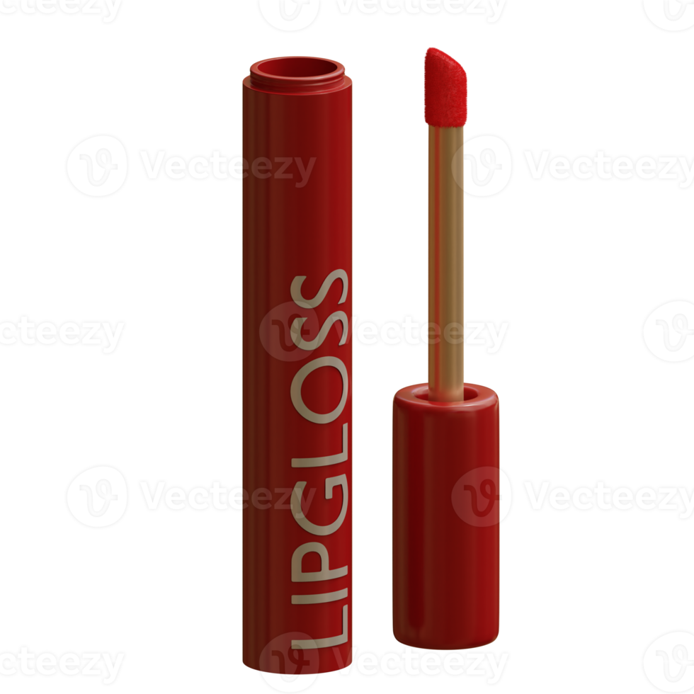 3d rendered red lipgloss perfect for makeup design project png